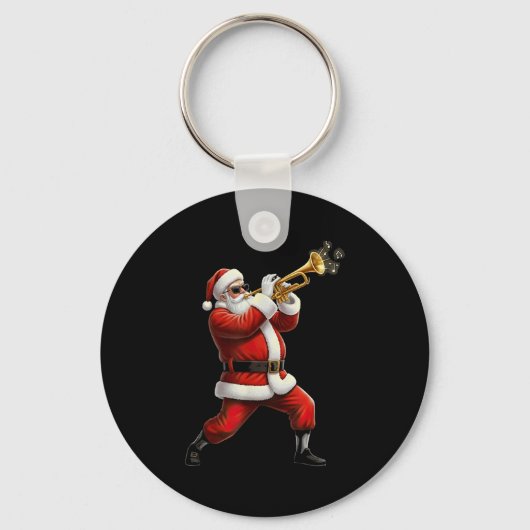 Porte-clés Funny Trumpet Santa Christmas Graphic Player Trump (Recto)