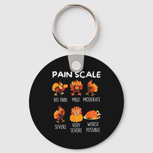 Porte-clés Funny Turkey Pain Scale Thanksgiving Cna Er Nurse (Recto)