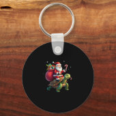 Porte-clés Funny Turtle Christmas Santa Riding Sea Turtle Xma (Recto)