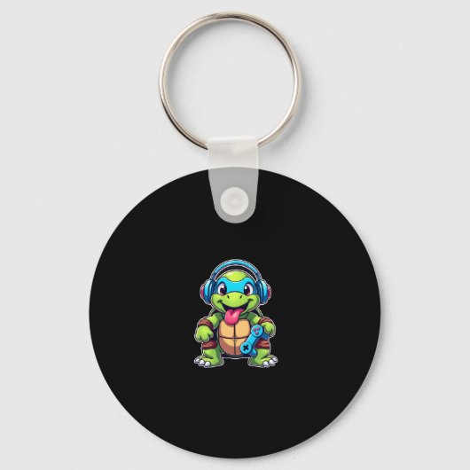 Porte-clés Funny Turtle Gamer Gaming Turtles Video Game (4) (Recto)