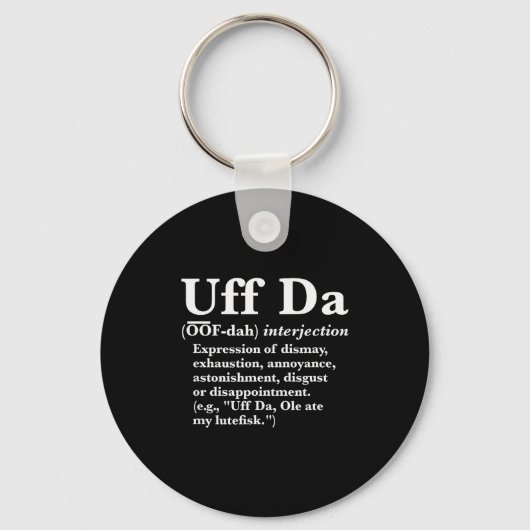 Porte-clés Funny Uff Da Shirts Uff Da Definition Black Uni Ad (Recto)