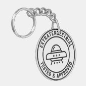 Porte-clés Funny UFO Alien Extraterrestrial Tested & Approved (Devant gauche)