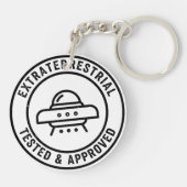 Porte-clés Funny UFO Alien Extraterrestrial Tested & Approved (Dos)