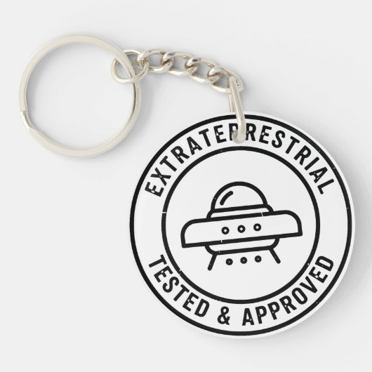 Porte-clés Funny UFO Alien Extraterrestrial Tested & Approved (Devant)