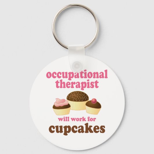 Porte-clés Funny va travailler pour les cupcakes ergothérapie (Recto)