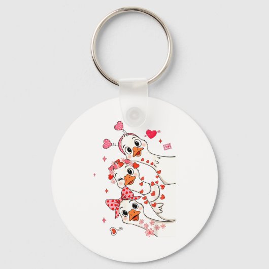Porte-clés Funny Valentine Goose Nk Coquette Valentines Girls (Recto)