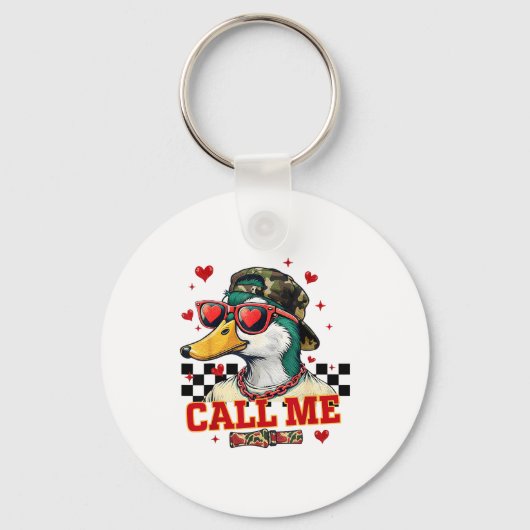 Porte-clés Funny Valentine's Day Boy Duck Hunting Call Me Tod (Recto)