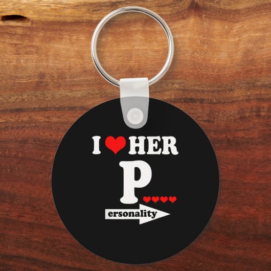 Porte-clés Funny Valentine's Day Couple Matching I Love Her I (Recto)