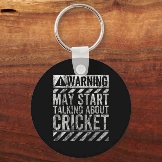 Porte-clés Funny Warning Sign May Start Talking About Cricket (Recto)