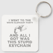 Porte-clés Funny White Elephant Christmas Party Design  (Dos)