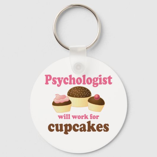Porte-clés Funny Will Work for Cupcakes Psychologist (Recto)