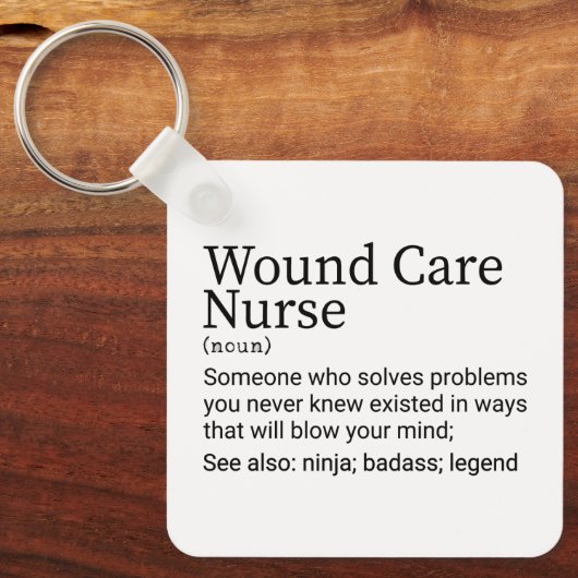 Porte-clés Funny Wound Care Nurse Définition (Recto)
