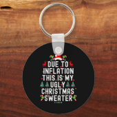 Porte-clés Funny Xmas Due To Inflation Ugly Christmas Sweater (Recto)