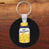 Porte-clés Funny Yellow Duck Anti Depressant Jar Zoo Boys Gir (Recto)