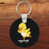 Porte-clés Funny Yellow Duck Skater Skateboard Ballerina Zoo (Recto)