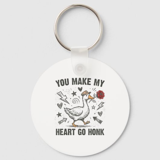 Porte-clés Funny You Make My Heart Go Honk Silly Goose Valent (Recto)