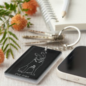 Porte-clés Fur Baby Dog Lover Simple Outline Design (Devant droit)