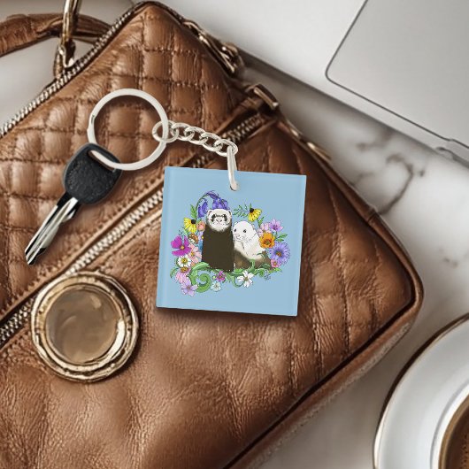 Porte-clés Furets mignons floraux