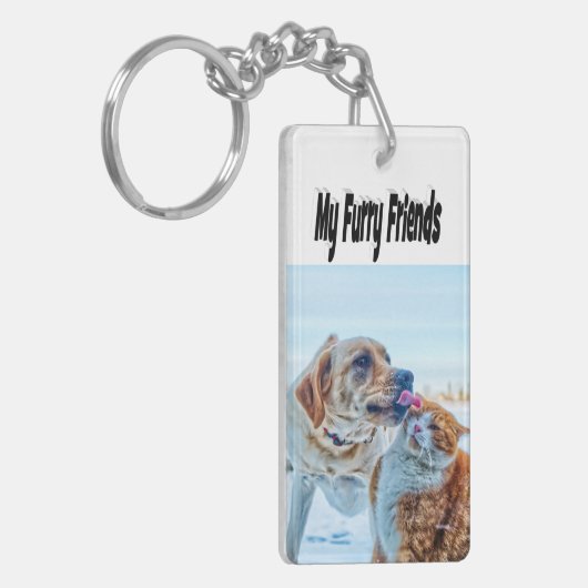 Porte-clés Furry Friends Photo Chat et Chien (Devant gauche)
