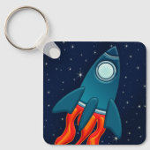 Porte-clés Fusée spatiale mignonne et conception d'espace ext (Recto)