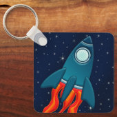 Porte-clés Fusée spatiale mignonne et conception d'espace ext (Recto)