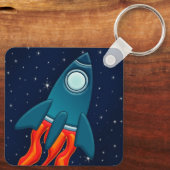 Porte-clés Fusée spatiale mignonne et conception d'espace ext (Verso)