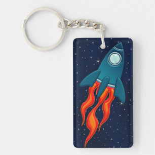 Porte-clés Fusée spatiale mignonne et conception d'espace ext