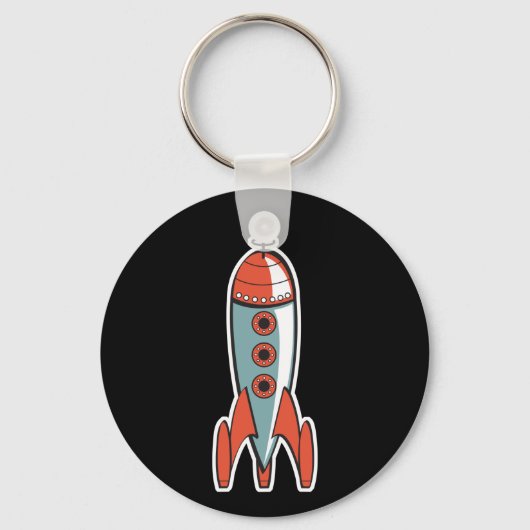 Porte-clés fusée spatiale rétro (Recto)