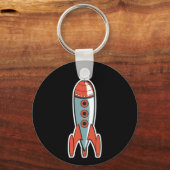 Porte-clés fusée spatiale rétro (Recto)