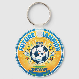 Porte-clés Futur Champion Foot Nom du Jeune & Numéro du Joueu