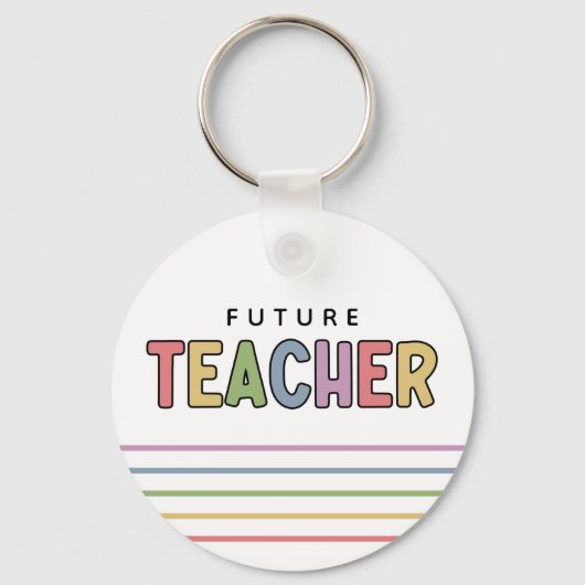 Porte-clés Futur enseignant coloré mignon (Recto)