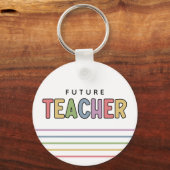 Porte-clés Futur enseignant coloré mignon (Recto)