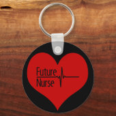 Porte-clés Futur infirmière Red EKG Coeur (Recto)