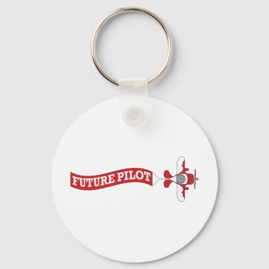 Porte-clés Futur pilote - Avion avec bannière (Recto)