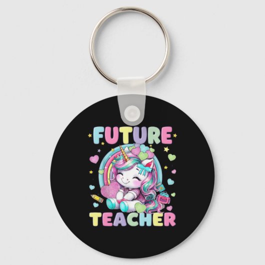 Porte-clés Futur professeur de licorne mignonne Création de c (Recto)