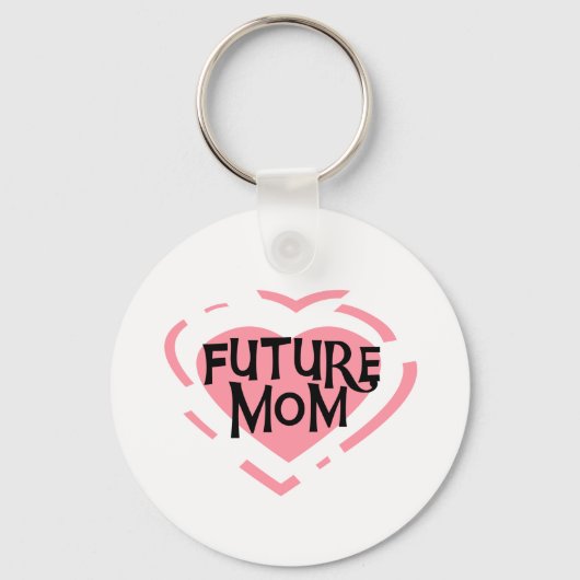 Porte-clés Future Mom Pink Heart Tshirts et cadeaux (Recto)