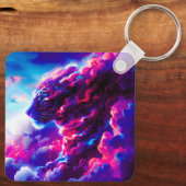 Porte-clés Futuristic Cosmic Neon Leopard  (Verso)