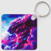 Porte-clés Futuristic Cosmic Neon Leopard  (Dos)