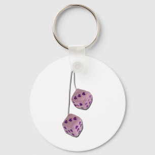 Porte-clés FuzzyPinkHeartDice073011
