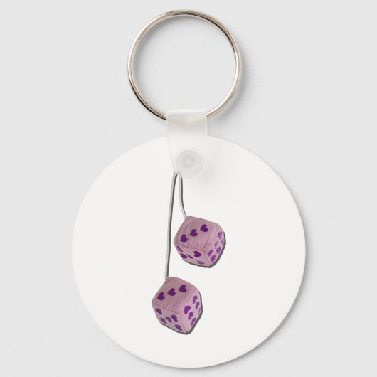 Porte-clés FuzzyPinkHeartDice073011 (Recto)