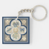 Porte-clés G Bureau de création Fleur bleue (Dos)