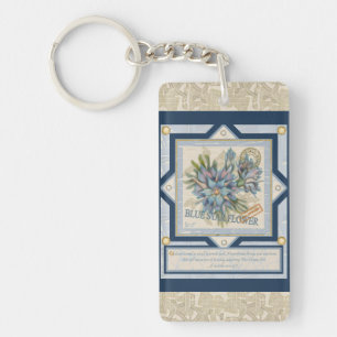 Porte-clés G Bureau de création Fleur bleue
