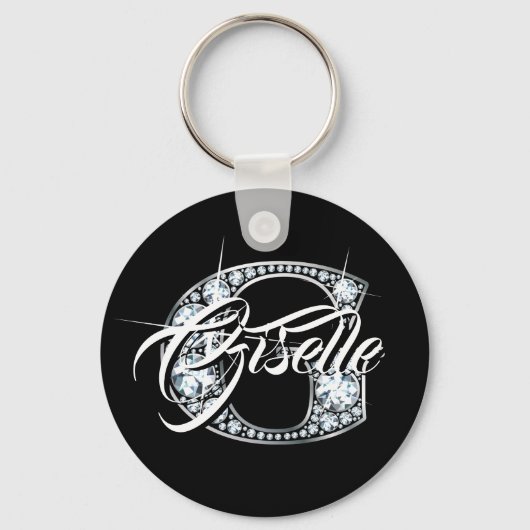 Porte-clés G Faux Diamond Bling Monogramme (Recto)