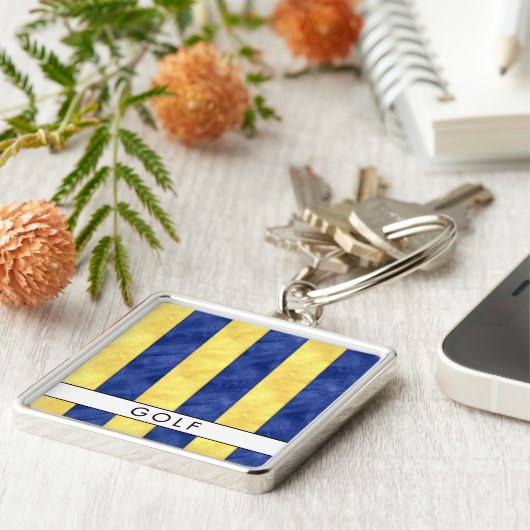 Porte-clés G Golf Nautical Signal Flag + Your Name (Côté)