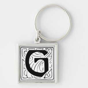 Porte-clés G Monogramm schwarz weiß Schlüsselanhänger