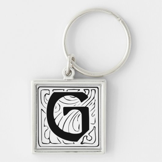 Porte-clés G Monogramm schwarz weiß Schlüsselanhänger (Devant)