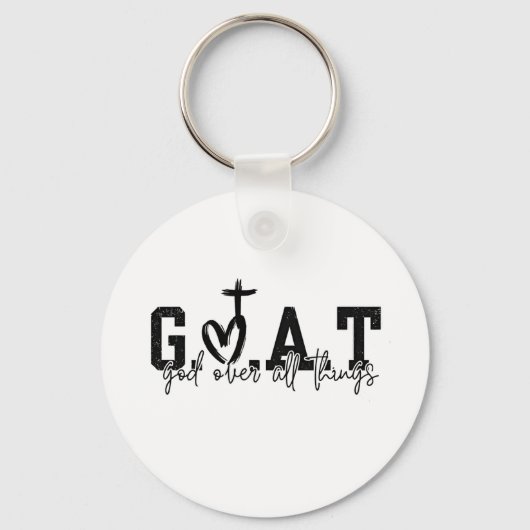 Porte-clés G.O.A.T Dieu sur toutes les choses Christian Jésus (Recto)
