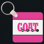 Porte-clés "G.O.A.T. MOM!" Graphic Print Keychain<br><div class="desc">"G.O.A.T. MOM!" Graphic Print Keychain. The cute design shows the abbreviation "G.O.A.T." (Greatest Of All Time) with the word "MOM!" positioned within the periods. The colors can be changed to your preference by editing the design. Makes the perfect gift for your much loved mama for Mother's Day, for her birthday,...</div>