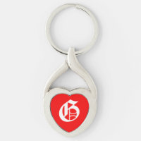 "G" Porte - clé du coeur rouge