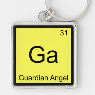 Porte-clés Ga - Ange Gardien Symbole d'élément de chimie drôl